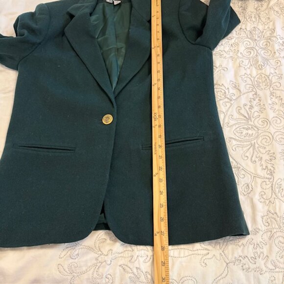 Sag Harbor Emerald Green 100% Wool Blazer Size 8 Workwear Office Casual Academia - Picture 9 of 12
